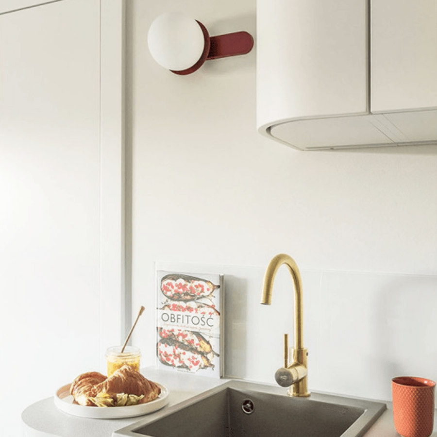 KUUL D WATERPROOF WALL LIGHT BEDSIDE BURGUNDY - DYKE & DEAN