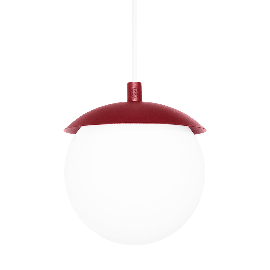 KUUL G WATERPROOF CEILING PENDANT GLOBE LIGHT BURGUNDY - DYKE & DEAN