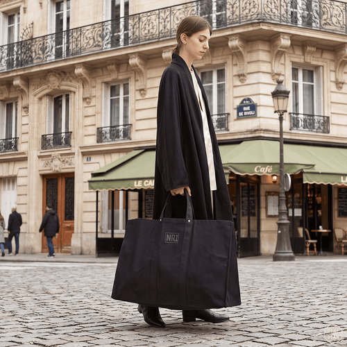 LARGE BLACK LABOUR TOTE BAG - DYKE & DEAN