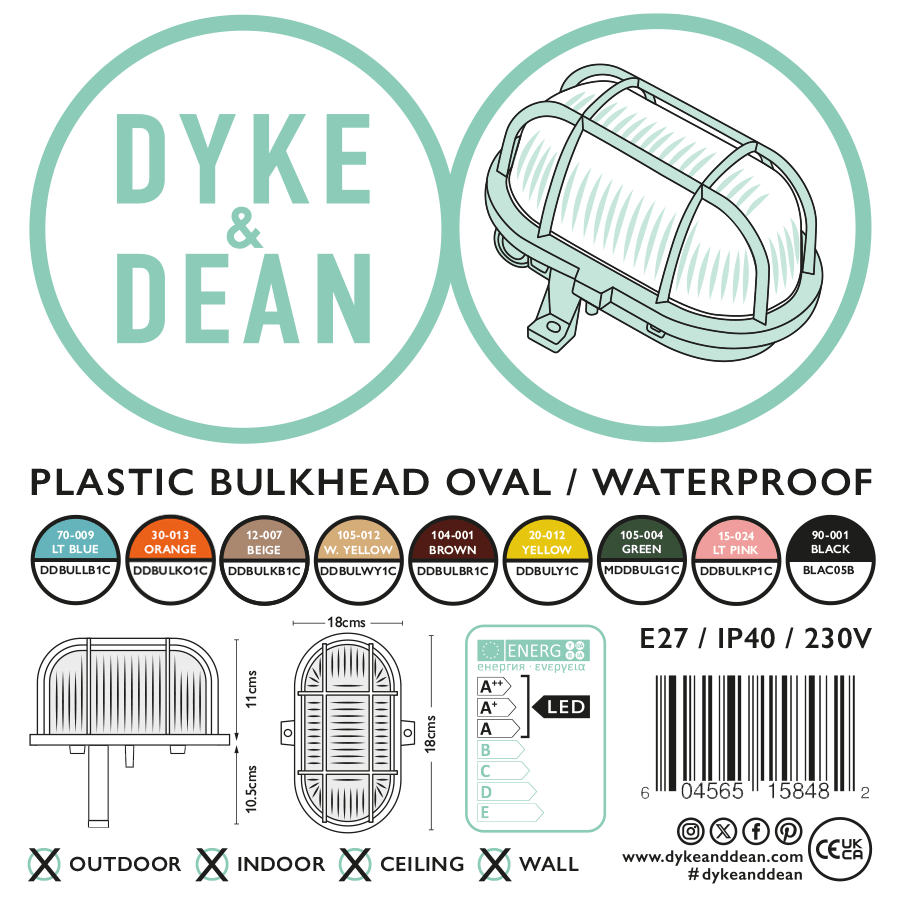 LIGHT BLUE OVAL BULKHEAD - DYKE & DEAN