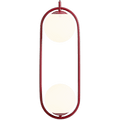 LOOP GLASS GLOBE PENDANT 2 GLOBES OPAL RED WINE - DYKE & DEAN
