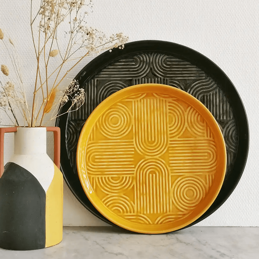 LUX PLATEAU TRAY YELLOW 350mm - DYKE & DEAN