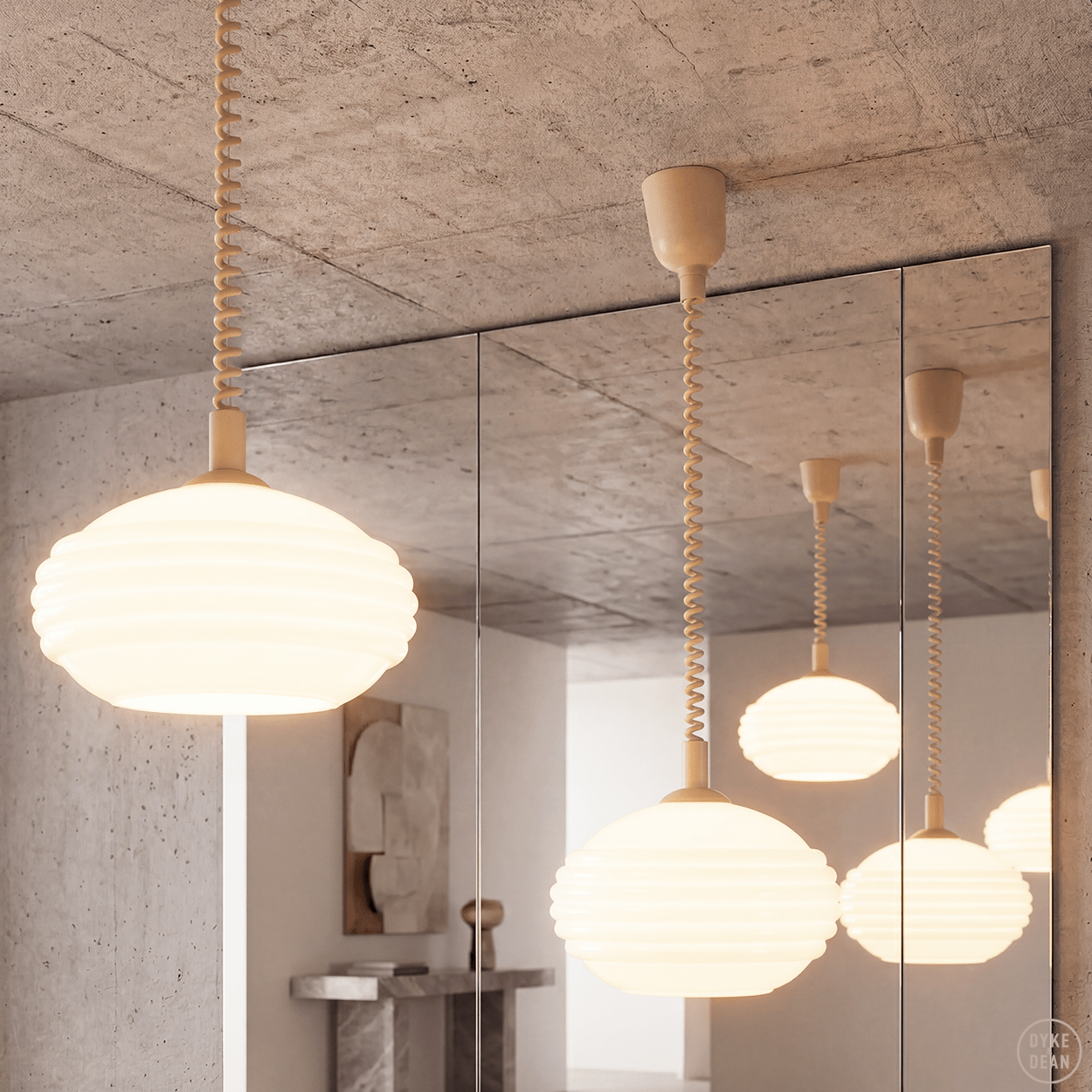 MEMPHIS OPALINE RETRACTABLE CORD LIGHT - DYKE & DEAN