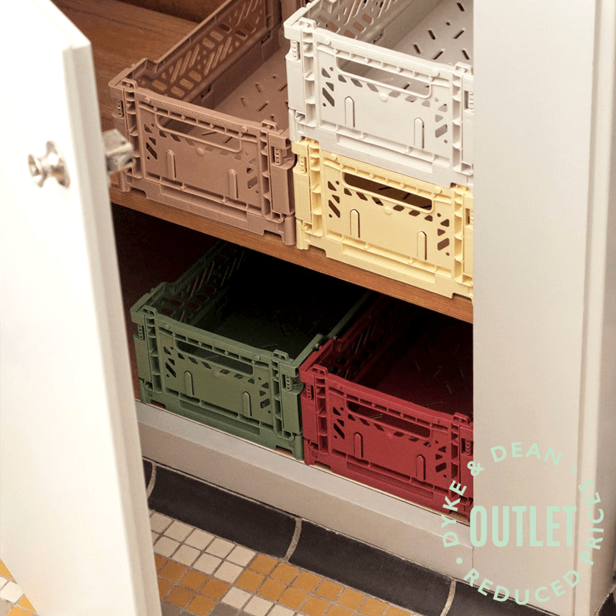 MIDI STACKING CRATE ALMOND GREEN OUTLET - DYKE & DEAN