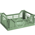MIDI STACKING CRATE ALMOND GREEN OUTLET - DYKE & DEAN