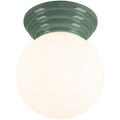 MOSS GREEN CERAMIC SCONCE WATERPROOF OPAL GLOBE CEILING LIGHT - DYKE & DEAN