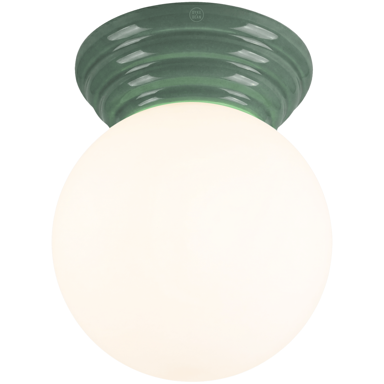 MOSS GREEN CERAMIC SCONCE WATERPROOF OPAL GLOBE CEILING LIGHT - DYKE & DEAN