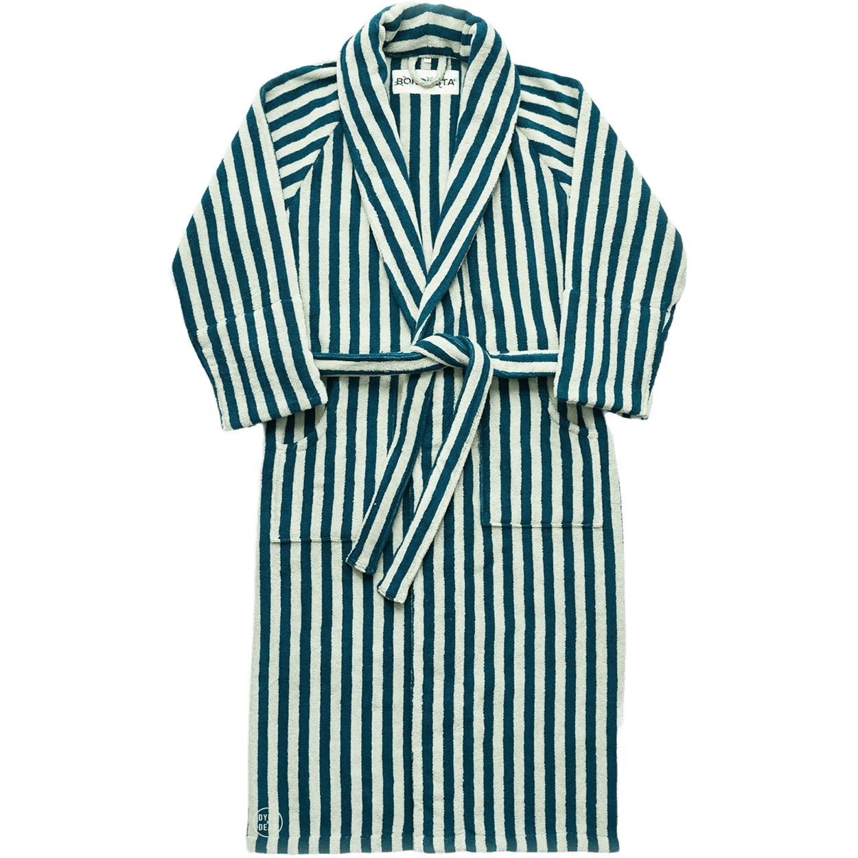 NARAM BATH ROBE SEA FOAM & DEEP TEAL - DYKE & DEAN