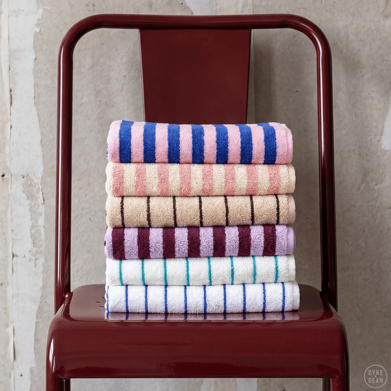 NARAM BATH TOWELS MOONBEAM & ULTRAMARINE - DYKE & DEAN