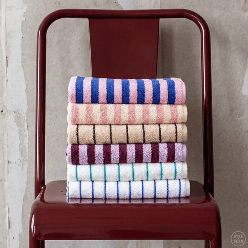 NARAM BATH TOWELS MOONBEAM & ULTRAMARINE - DYKE & DEAN