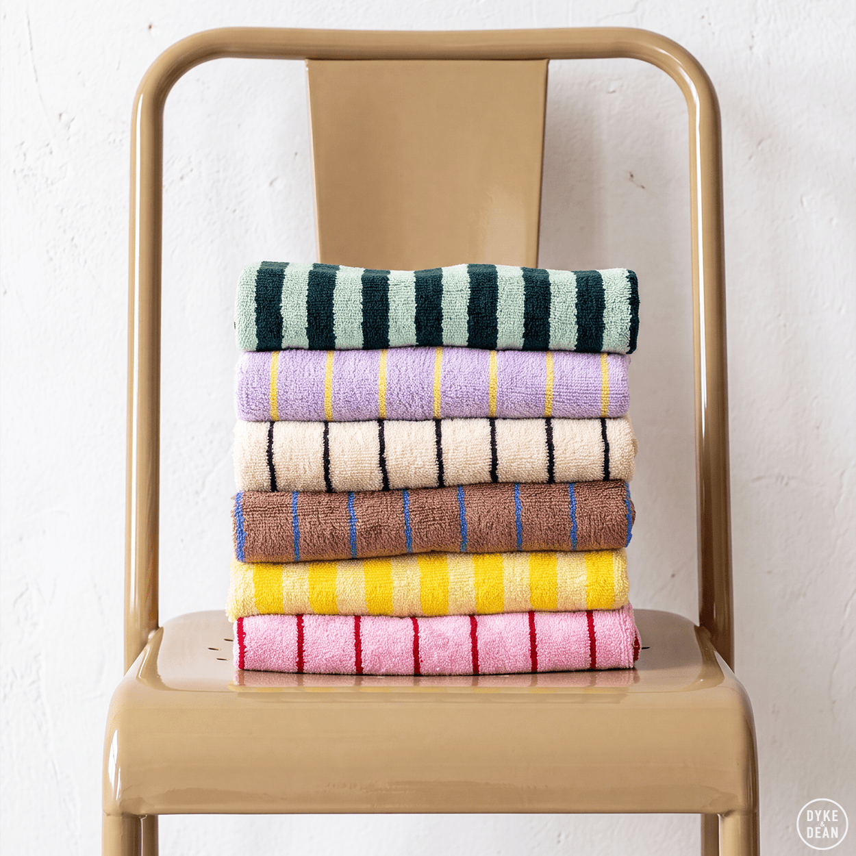 NARAM BATH TOWELS PRISTINE & NEON YELLOW - DYKE & DEAN