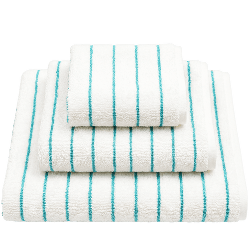 NARAM BATH TOWELS PURE WHITE & GRASS - DYKE & DEAN