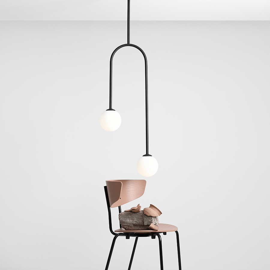 NAVE 2 GLOBE FIXED CEILING LIGHT BLACK - DYKE & DEAN