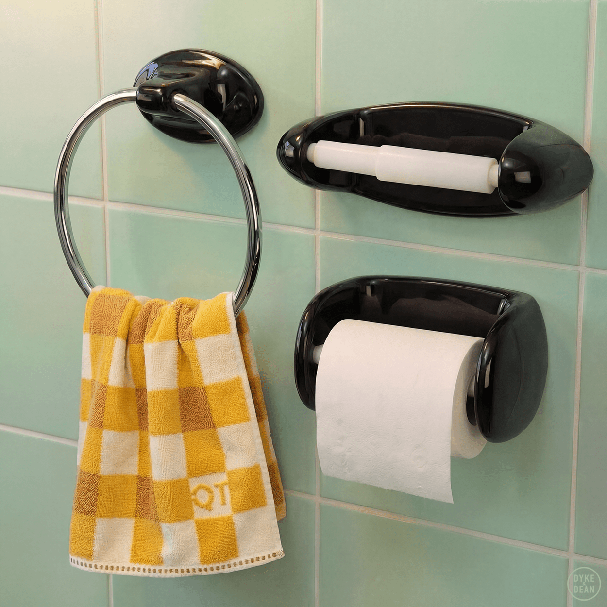 OPEN PORCELAIN TOILET PAPER HOLDER BLACK - DYKE & DEAN