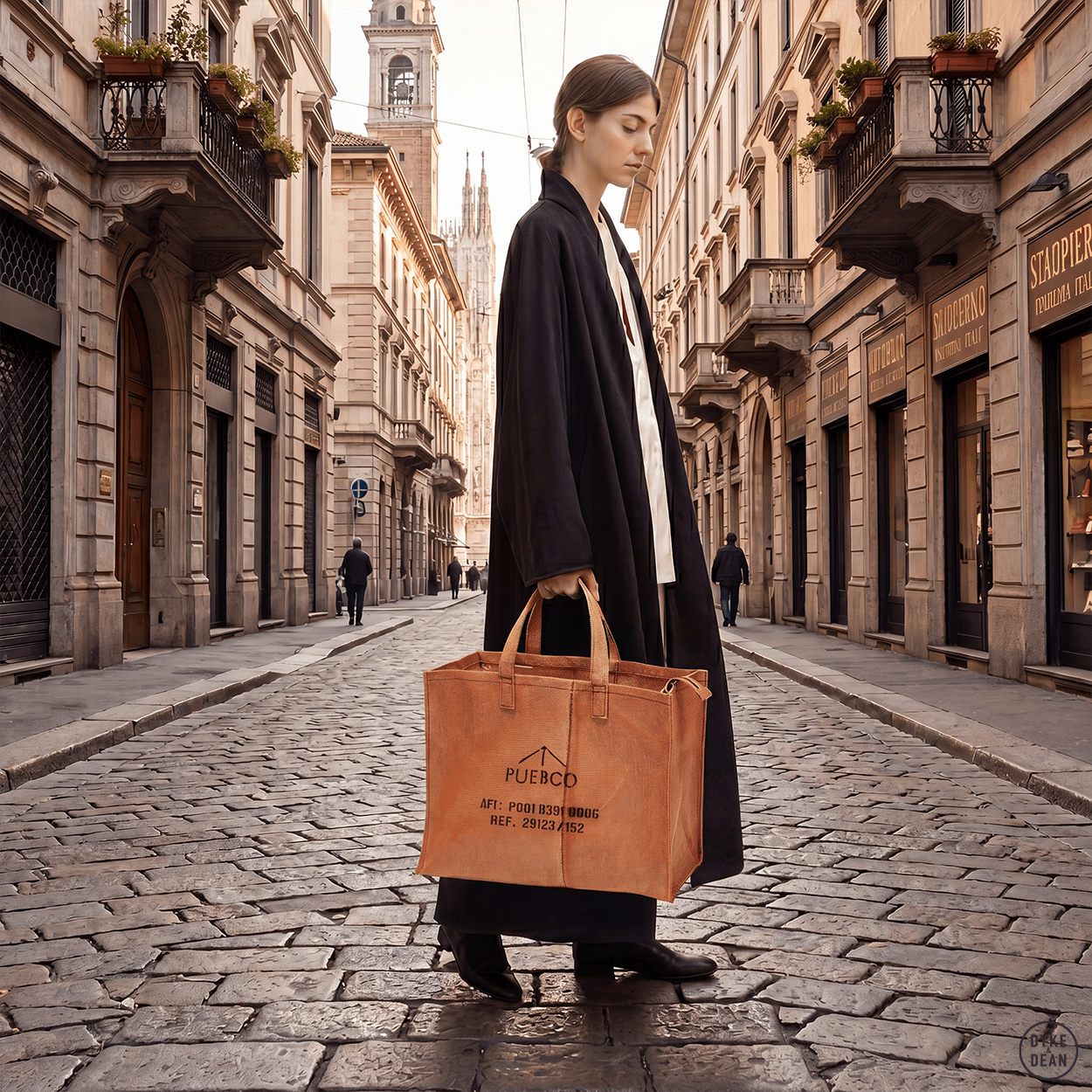 ORANGE RECTANGULAR FABRIC BAG - DYKE & DEAN