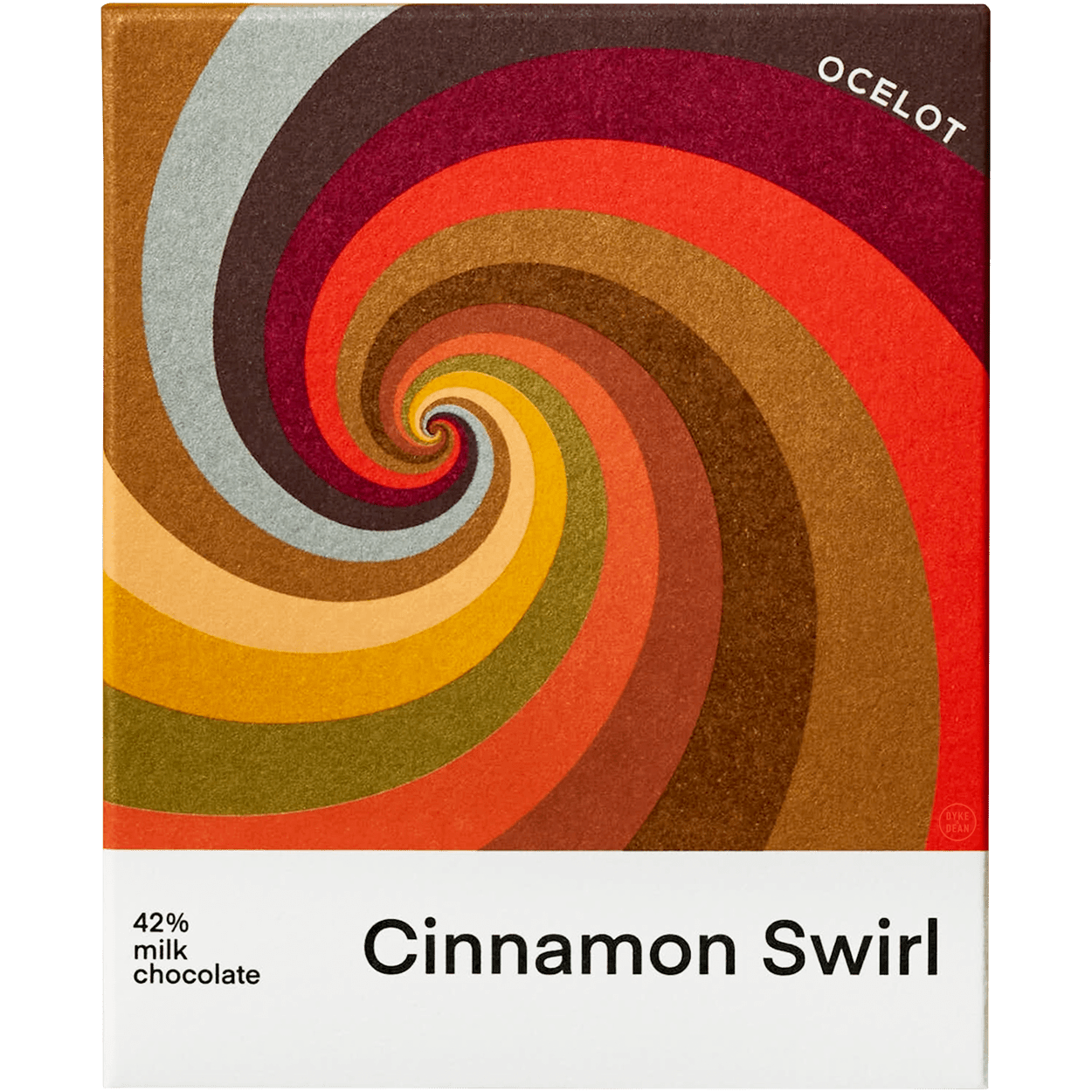 ORGANIC CINNAMON SWIRL 42% MILK CHOCOLATE BAR - DYKE & DEAN