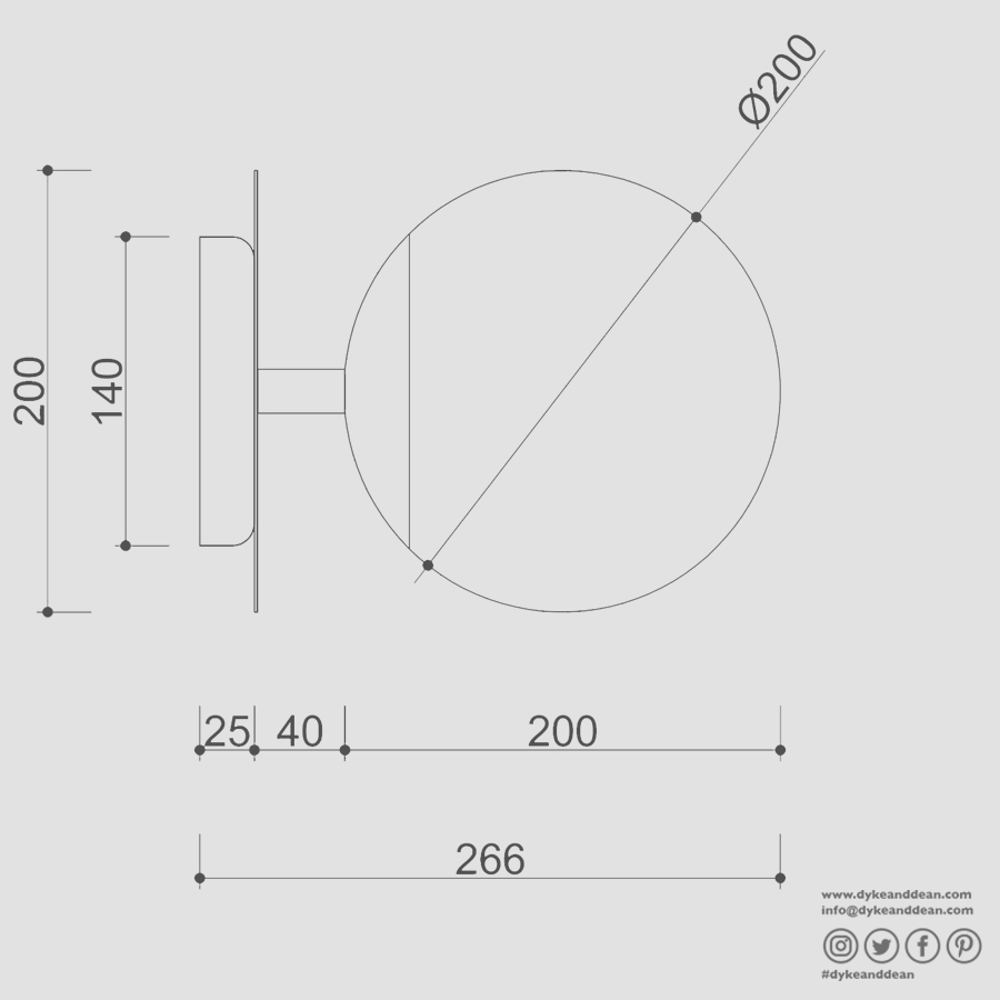 PLAAT C WATERPROOF WALL SCONCE LIGHT - DYKE & DEAN