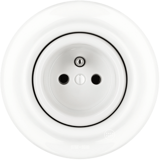 PORCELAIN 2 PIN WALL SOCKET WHITE - DYKE & DEAN