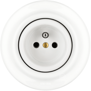 PORCELAIN 2 PIN WALL SOCKET WHITE - DYKE & DEAN
