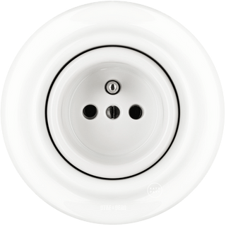 PORCELAIN 2 PIN WALL SOCKET WHITE - DYKE & DEAN