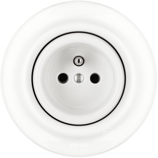 PORCELAIN 2 PIN WALL SOCKET WHITE - DYKE & DEAN