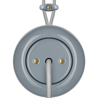 PORCELAIN KATY PATY COLONA ROUND SURFACE MOUNTED CABLE GLAND SOCKET ASH GREY - DYKE & DEAN
