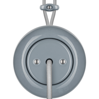 PORCELAIN KATY PATY COLONA ROUND SURFACE MOUNTED CABLE GLAND SOCKET ASH GREY - DYKE & DEAN