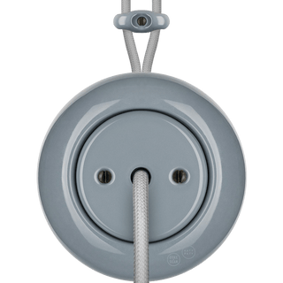 PORCELAIN KATY PATY COLONA ROUND SURFACE MOUNTED CABLE GLAND SOCKET ASH GREY - DYKE & DEAN