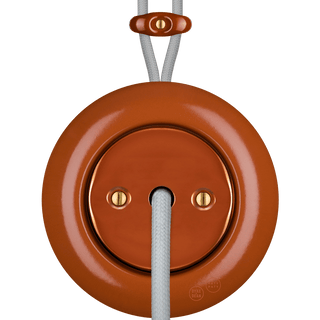 PORCELAIN KATY PATY COLONA ROUND SURFACE MOUNTED CABLE GLAND SOCKET BRICK RED - DYKE & DEAN