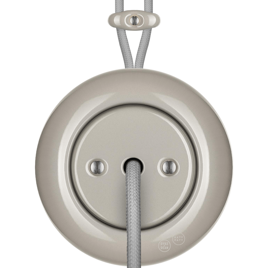 PORCELAIN KATY PATY COLONA ROUND SURFACE MOUNTED CABLE GLAND SOCKET CAPPUCCINO - DYKE & DEAN