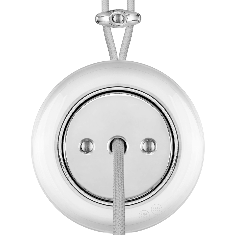 PORCELAIN KATY PATY COLONA ROUND SURFACE MOUNTED CABLE GLAND SOCKET CHROME - DYKE & DEAN