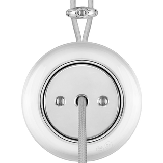 PORCELAIN KATY PATY COLONA ROUND SURFACE MOUNTED CABLE GLAND SOCKET CHROME - DYKE & DEAN