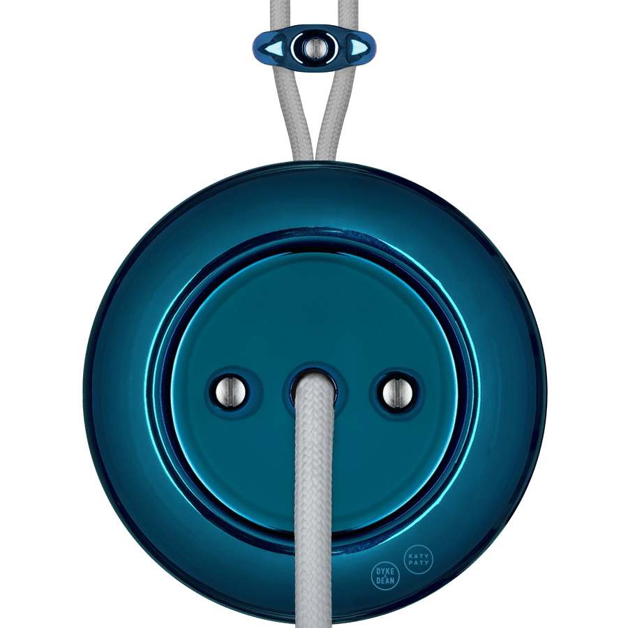 PORCELAIN KATY PATY COLONA ROUND SURFACE MOUNTED CABLE GLAND SOCKET DARK BLUE - DYKE & DEAN