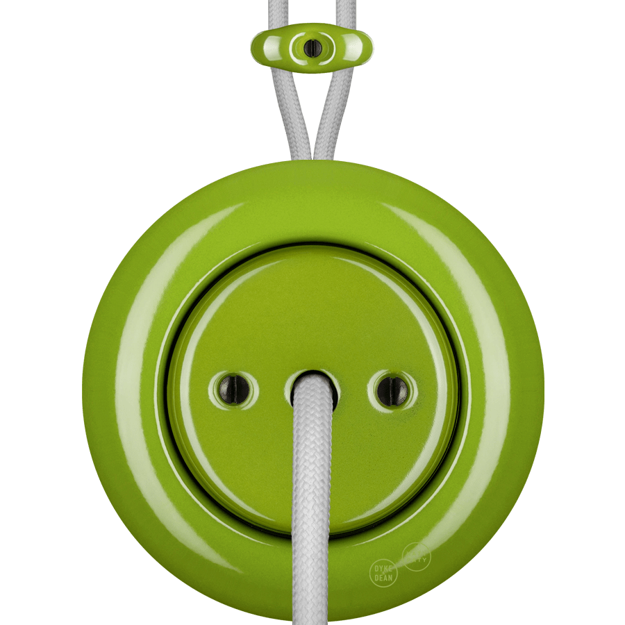 PORCELAIN KATY PATY COLONA ROUND SURFACE MOUNTED CABLE GLAND SOCKET GREEN - DYKE & DEAN