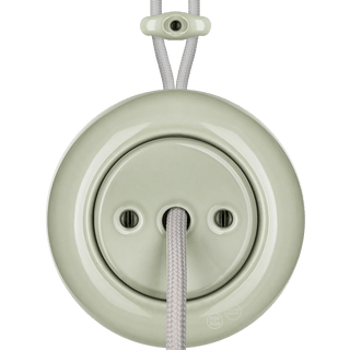 PORCELAIN KATY PATY COLONA ROUND SURFACE MOUNTED CABLE GLAND SOCKET GREY GREEN - DYKE & DEAN
