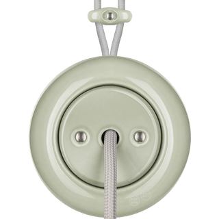 PORCELAIN KATY PATY COLONA ROUND SURFACE MOUNTED CABLE GLAND SOCKET GREY GREEN - DYKE & DEAN