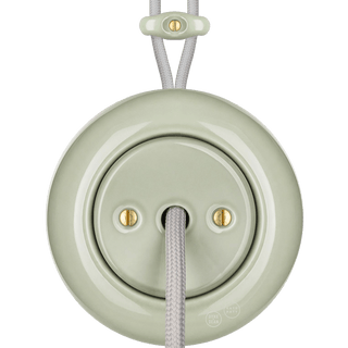 PORCELAIN KATY PATY COLONA ROUND SURFACE MOUNTED CABLE GLAND SOCKET GREY GREEN - DYKE & DEAN