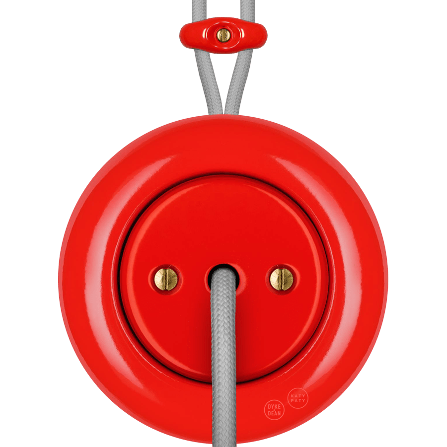 PORCELAIN KATY PATY COLONA ROUND SURFACE MOUNTED CABLE GLAND SOCKET RED - DYKE & DEAN