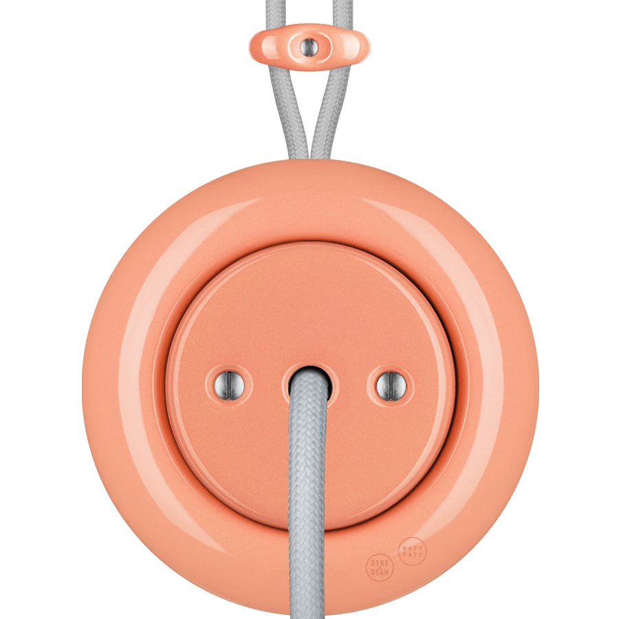 PORCELAIN KATY PATY COLONA ROUND SURFACE MOUNTED CABLE GLAND SOCKET SALMON PINK - DYKE & DEAN