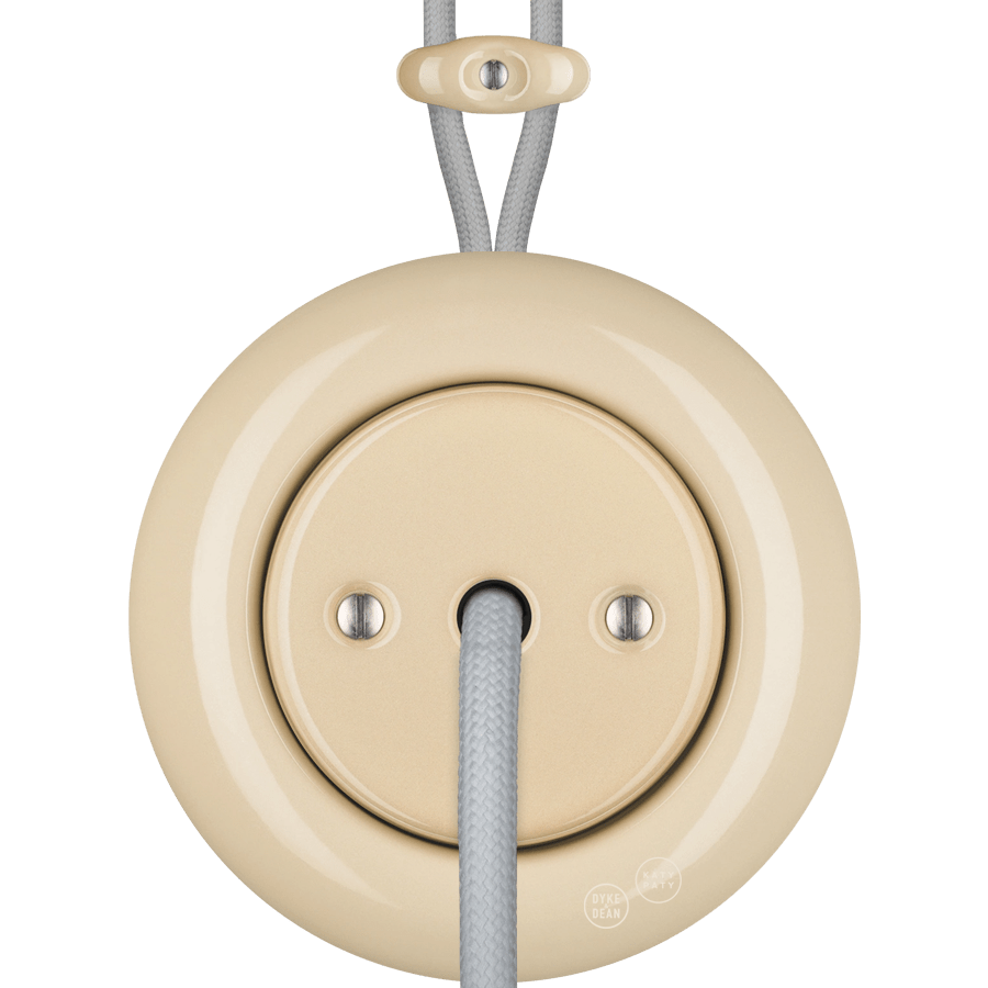 PORCELAIN KATY PATY COLONA ROUND SURFACE MOUNTED CABLE GLAND SOCKET SAND - DYKE & DEAN