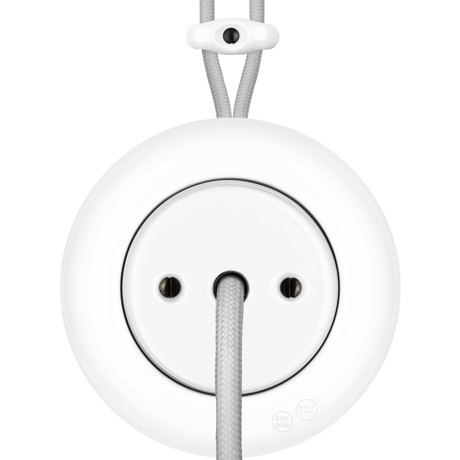 PORCELAIN KATY PATY COLONA ROUND SURFACE MOUNTED CABLE GLAND SOCKET WHITE - DYKE & DEAN
