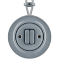 PORCELAIN KATY PATY COLONA ROUND SURFACE MOUNTED DOUBLE SLIM BUTTON SWITCH ASH GREY - DYKE & DEAN