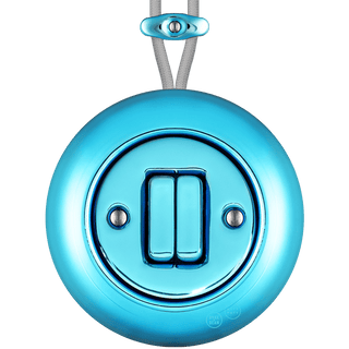 PORCELAIN KATY PATY COLONA ROUND SURFACE MOUNTED DOUBLE SLIM BUTTON SWITCH SKY BLUE - DYKE & DEAN