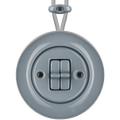PORCELAIN KATY PATY COLONA ROUND SURFACE MOUNTED DOUBLE TOGGLE BUTTON SWITCH ASH GREY - DYKE & DEAN