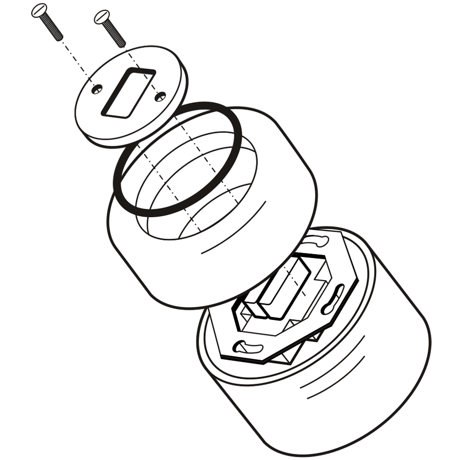 PORCELAIN KATY PATY COLONA ROUND SURFACE MOUNTED DOUBLE TOGGLE BUTTON SWITCH CAPPUCCINO - DYKE & DEAN