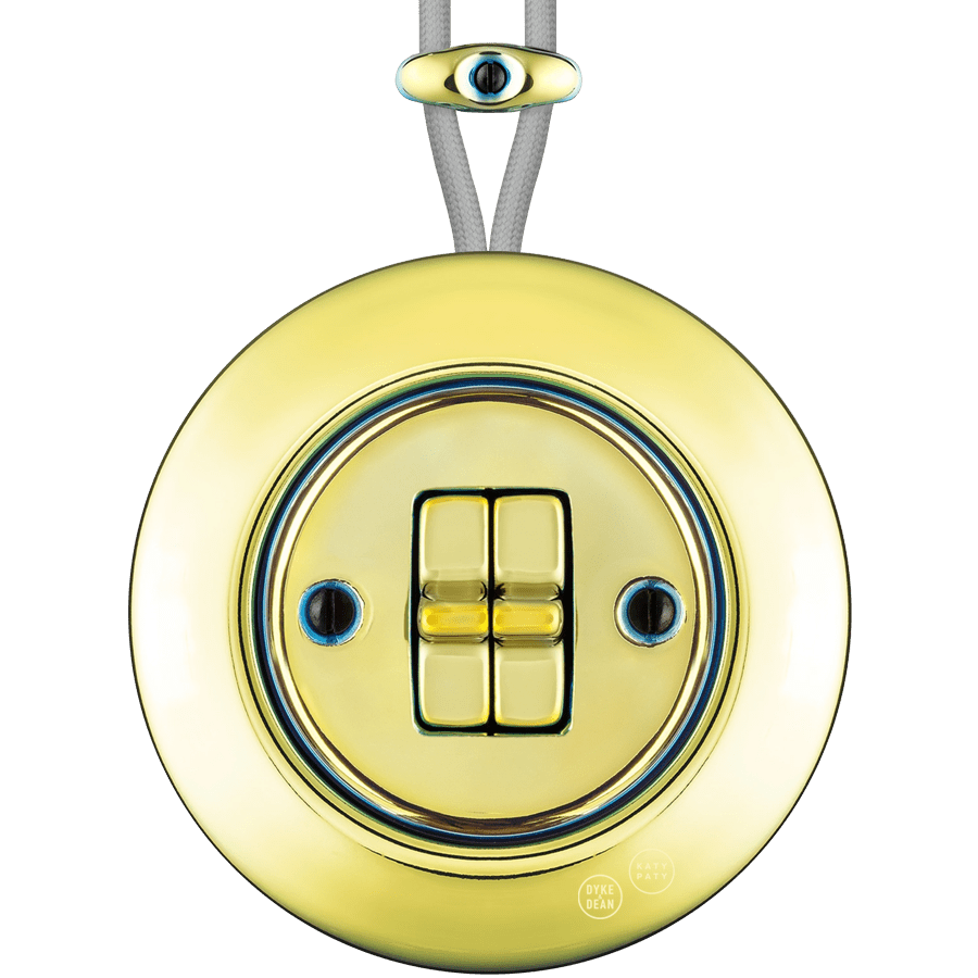 PORCELAIN KATY PATY COLONA ROUND SURFACE MOUNTED DOUBLE TOGGLE BUTTON SWITCH LUCEDO - DYKE & DEAN