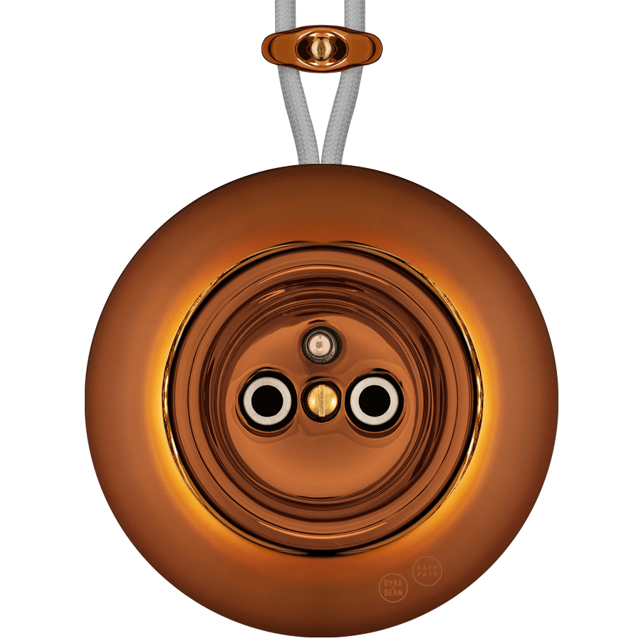 PORCELAIN KATY PATY COLONA ROUND SURFACE MOUNTED EURO SOCKET BRONZE - DYKE & DEAN