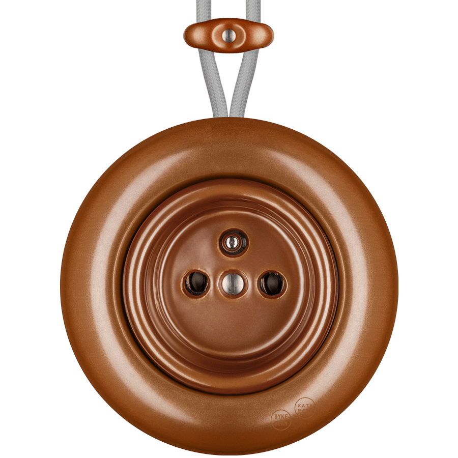 PORCELAIN KATY PATY COLONA ROUND SURFACE MOUNTED EURO SOCKET COPPER - DYKE & DEAN