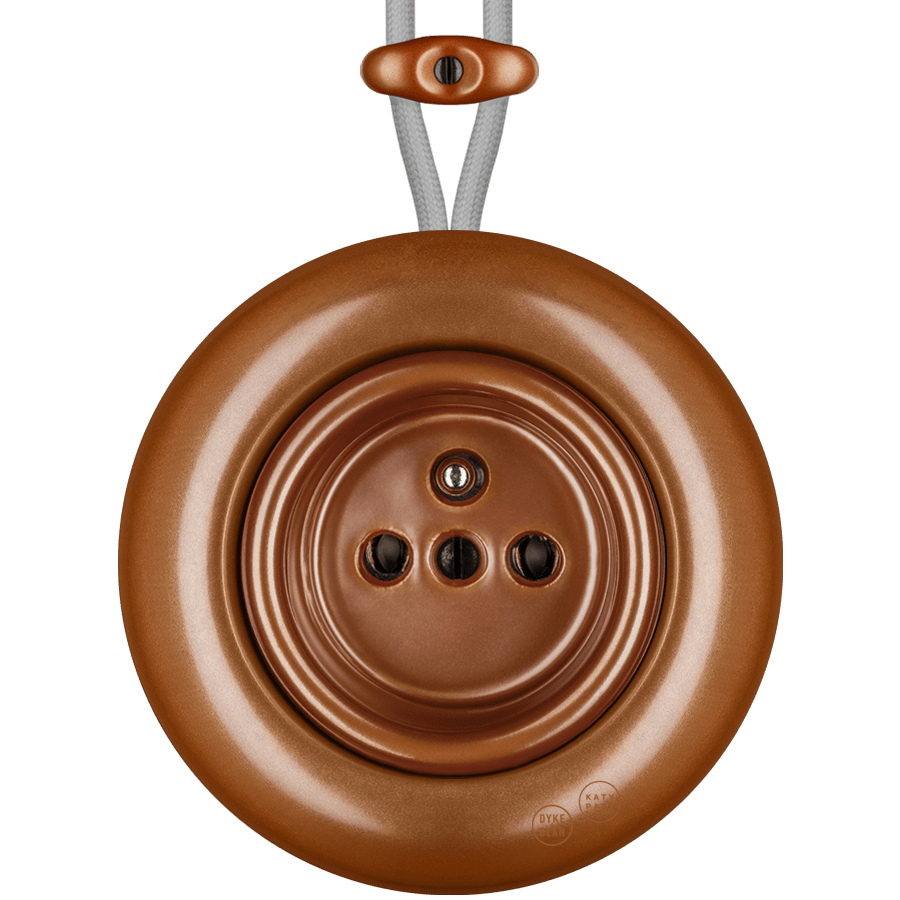 PORCELAIN KATY PATY COLONA ROUND SURFACE MOUNTED EURO SOCKET COPPER - DYKE & DEAN