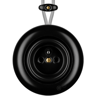 PORCELAIN KATY PATY COLONA ROUND SURFACE MOUNTED EURO SOCKET MATTE BLACK - DYKE & DEAN